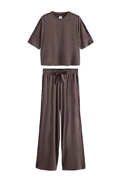 Next Pyjama Kurzärmeliger Schlafanzug aus Jersey-Satingemisch (2 tlg) günstig online kaufen