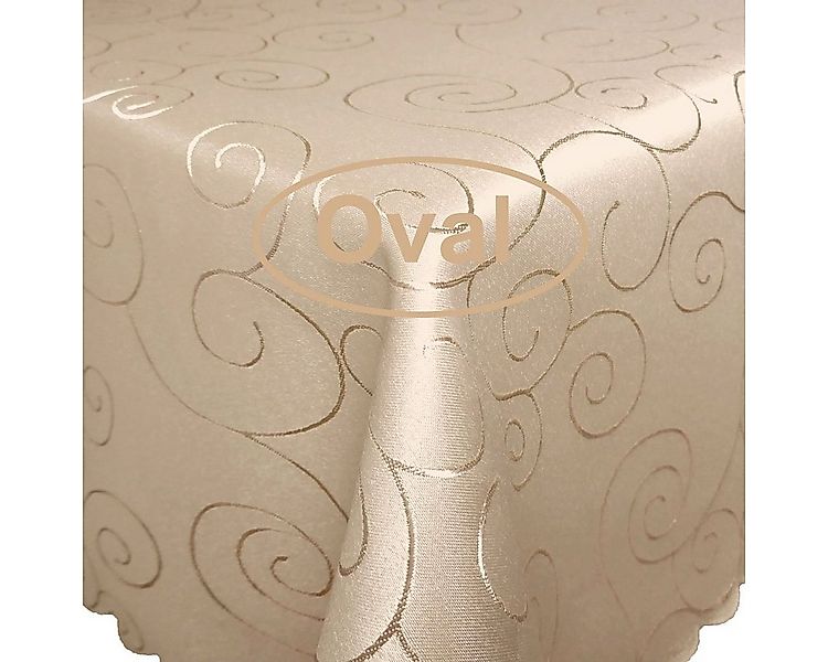 Tischdecke Ornamente OVAL Tischdecke Seidenglanz Damast Circle, strapazierf günstig online kaufen