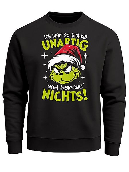 MoonWorks Sweatshirt Sweatshirt Herren Weihnachtspullover Grinch Spruch Una günstig online kaufen