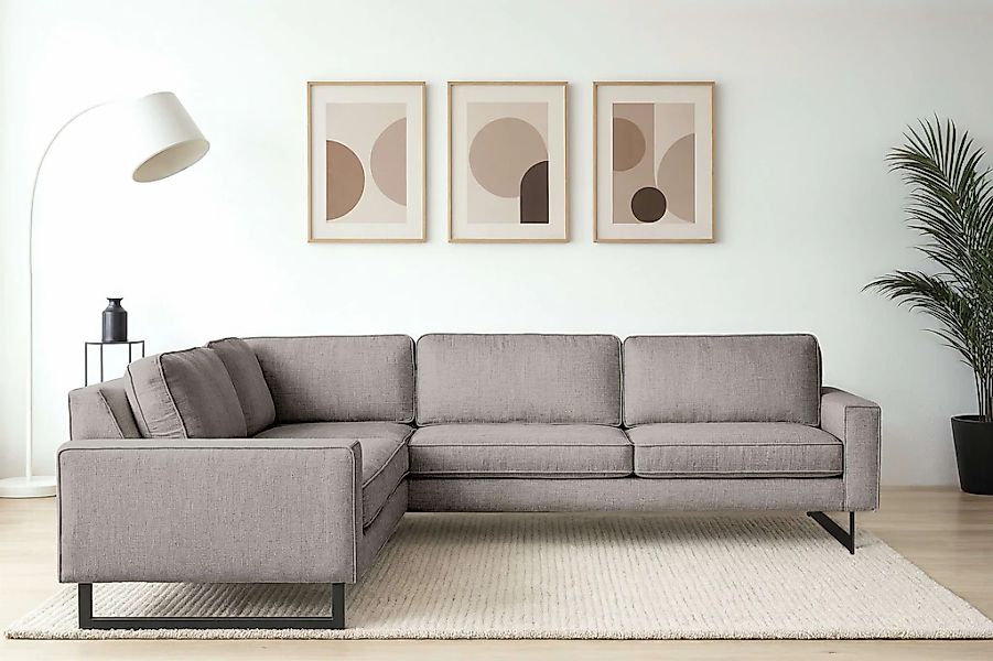PLACES OF STYLE Ecksofa "Pinto, XXL, 250/290 cm, langer Schenkel, Ottomane" günstig online kaufen