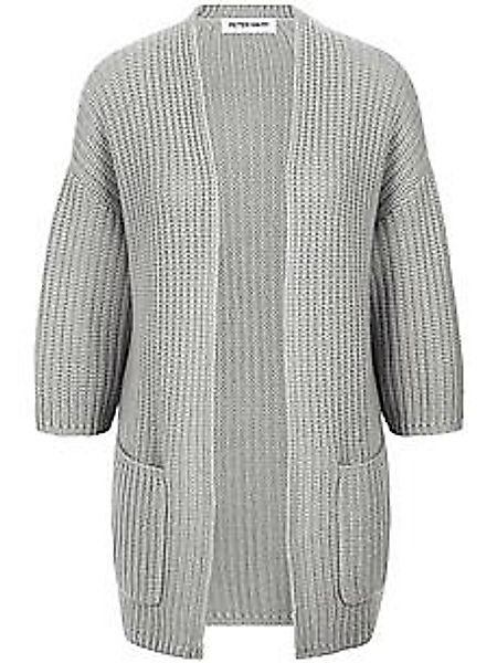 Strickjacke 3/4-Arm aus Schurwolle und Kaschmi Peter Hahn grau günstig online kaufen