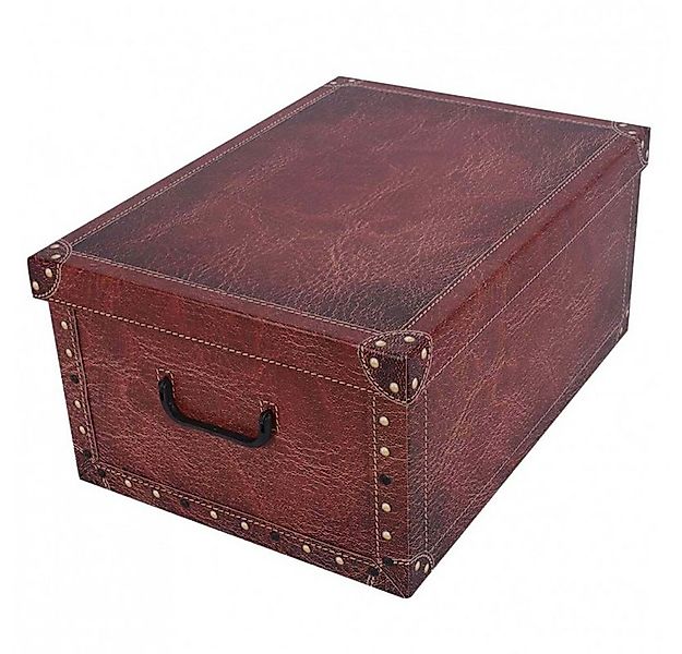 Kreher Aufbewahrungsbox Aufbewahrungsbox, Dekokarton - Motiv: Leder Rot günstig online kaufen