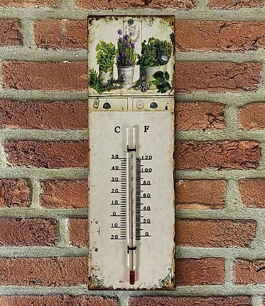 Wandthermometer Kräuter der Provence Thermometer Vintage Nostalgie Blechsch günstig online kaufen