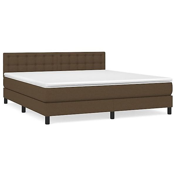 vidaXL Boxspringbett, Boxbett mit Matratze Dunkelbraun 160x200 cm Stoff günstig online kaufen