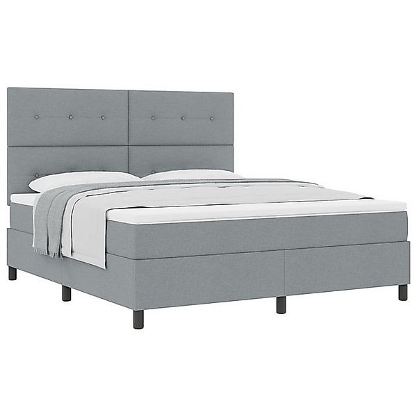 vidaXL Bett Boxspringbett mit Matratze Hellgrau Super King Stoff (1-tlg) günstig online kaufen