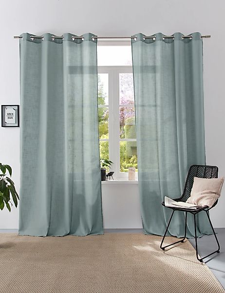 Home affaire Collection Vorhang "Linsdorf" Ösen 1 Stk. tlg. Leinenstruktur, günstig online kaufen
