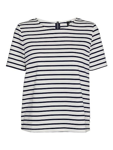 Vero Moda T-Shirt Rundhals Blusen Shirt mit Zip-Fly Design Halb Arm VMABBY günstig online kaufen