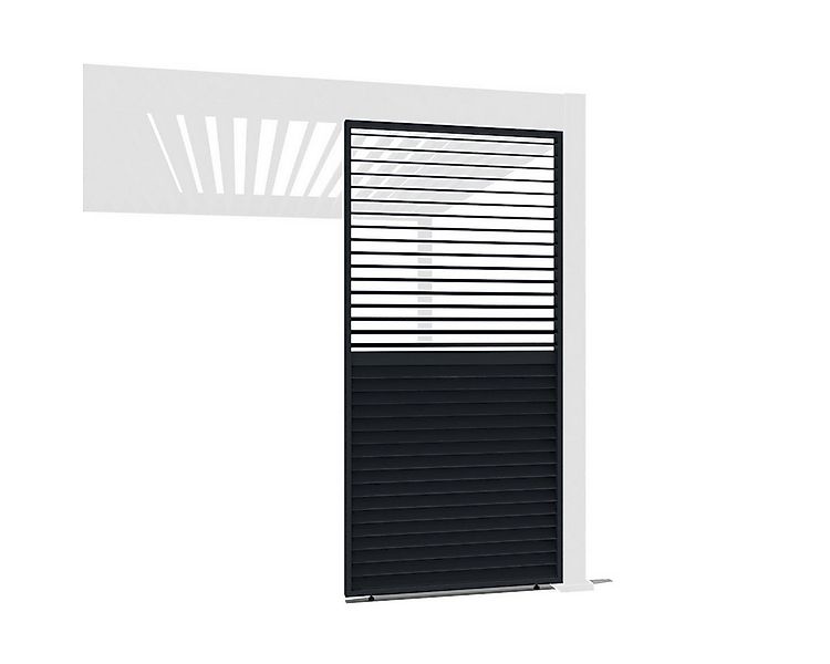 Weide Pavillonseitenteil Anthrazit-Aluminium Lamellenwand für Weide Pergola günstig online kaufen