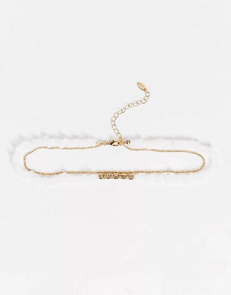 Liars & Lovers – Amour – Mehrreihige Halskette mit Perlen und Ketten in Gol günstig online kaufen