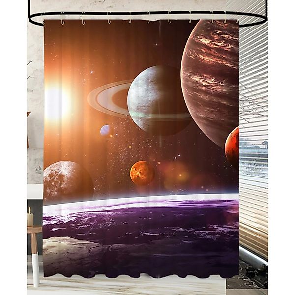 Sanilo Duschvorhang Planeten 180 x 200 cm, 100% wasserdicht, Anti-Schimmel- günstig online kaufen