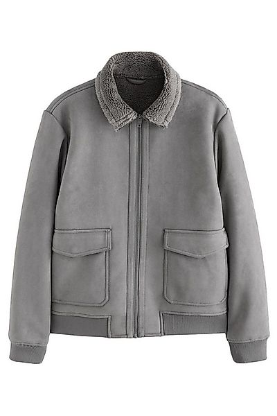 Next Lederjacke Jacke aus Velourskunstfell mit Teddyfutter (1-St) günstig online kaufen