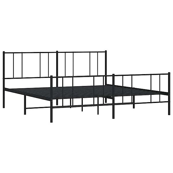 vidaXL Metallbett ohne Matratze mit Fußteil Schwarz 180x200 cm 352502 günstig online kaufen