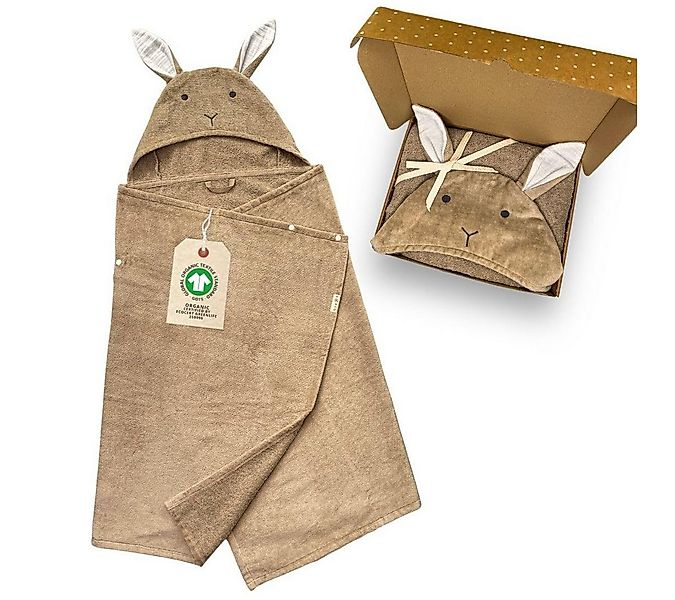 DIKOS Kapuzenhandtuch Badeponcho Baby Kinder Taupe/Altrosa, 70x140cm, 100% günstig online kaufen