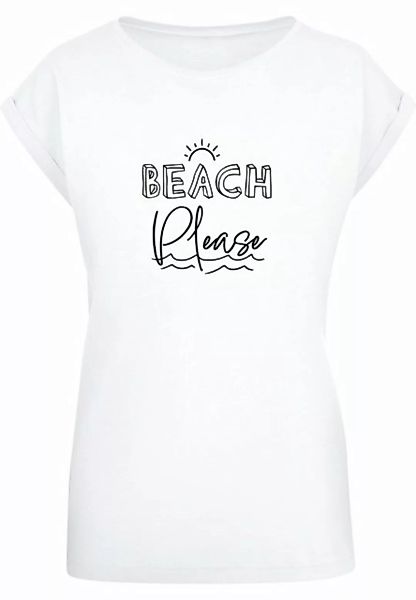 Merchcode T-Shirt Merchcode Damen Ladies Beach Please Extended Shoulder Tee günstig online kaufen