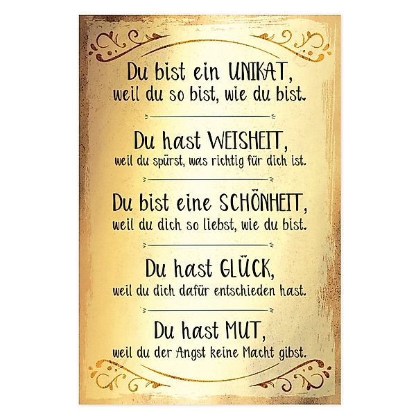 Logbuch-Verlag Wanddekoobjekt Wanddeko Spruchbild gold aus günstig online kaufen