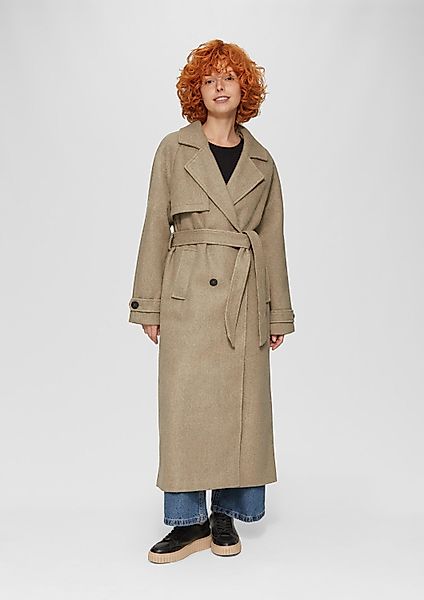 QS Trenchcoat Outdoor-Mantel Trenchcoat in Wolloptik günstig online kaufen