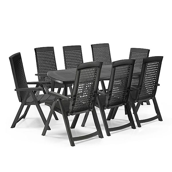 Shaf Gartenlounge-Set Milano 9-teilig anthrazit, inkl. günstig online kaufen