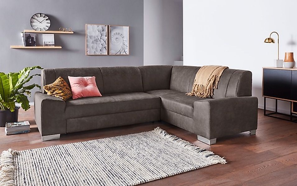 DOMO collection Ecksofa »Anzio in kubischer Formensprache, flache Armlehnen günstig online kaufen