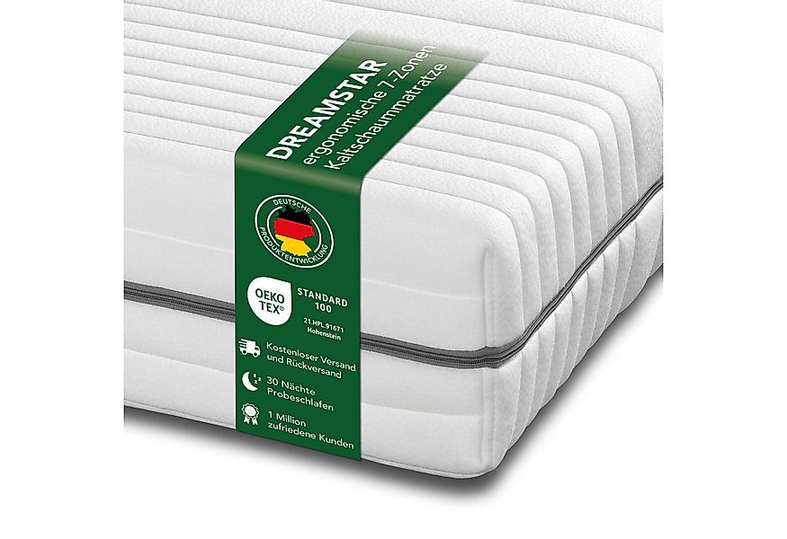 Kaltschaummatratze Silber, ergonomische 7-Zonen Matratze, H2/H3/H4, Dreamst günstig online kaufen