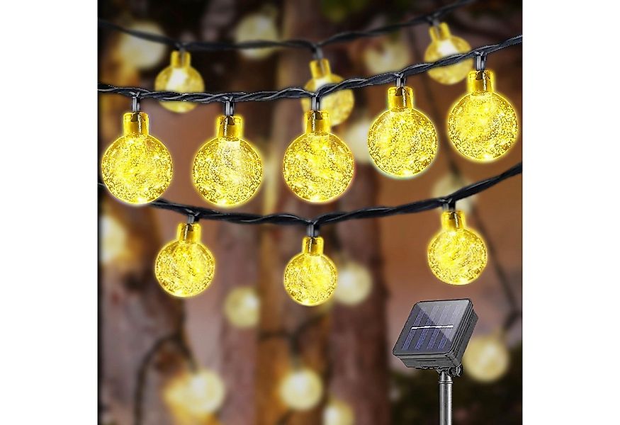 LQWELL LED Solarleuchte LED Kugeln Lichterkette Außen Solar Gartenleuchte, günstig online kaufen