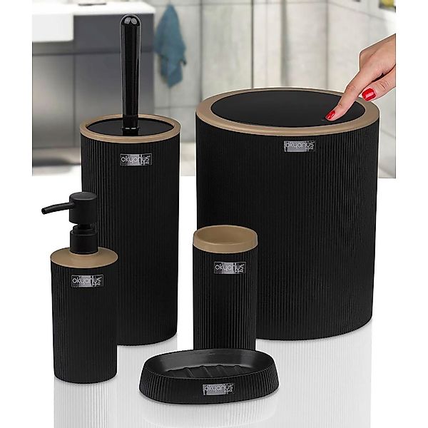 Jungengel Badezimmer-Set Mina Due Schwarz Gestreiftes günstig online kaufen