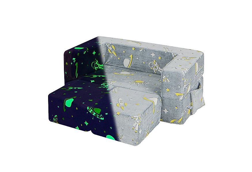 KOMFOTTEU Kindersofa 4 in 1, klappbarer Kindersessel, 107x52x41.5cm günstig online kaufen