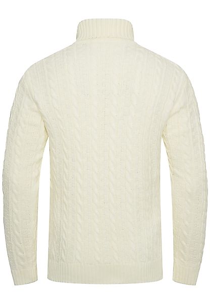behype Rollkragenpullover BSLANA Grobstrick Zopf-Muster Winterpullover günstig online kaufen