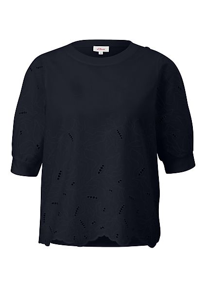 s.Oliver Blusenshirt mit Stickerei in semitransparenter günstig online kaufen