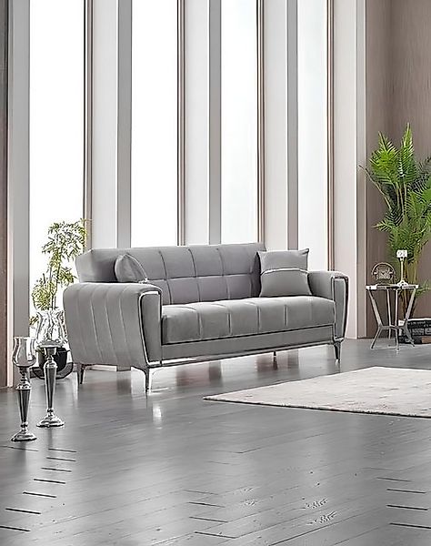 JVmoebel Sofa Couch Dreisitzer Polstersofa 3 Sitzer Stoffsofa Grau Sofa Des günstig online kaufen