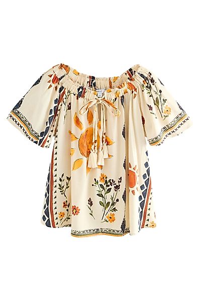 Next Blusenshirt Kurzärmliges Bardot-Oberteil mit Neckholder günstig online kaufen