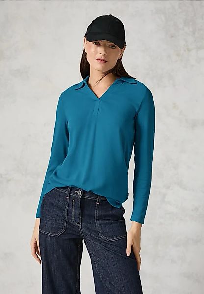 Blusenshirt mit Materialmix günstig online kaufen