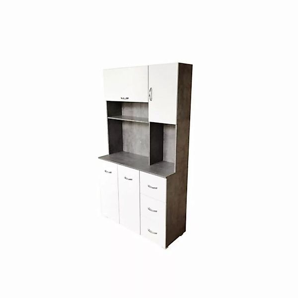 HTI-Living Hochschrank Küchenschrank Beton/Weiß Blanca (Stück, 1-St., 1 Sch günstig online kaufen