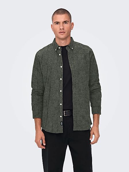 ONLY & SONS Langarmhemd "ONSNIKOLA LS MELANGE SHIRT OTL" günstig online kaufen
