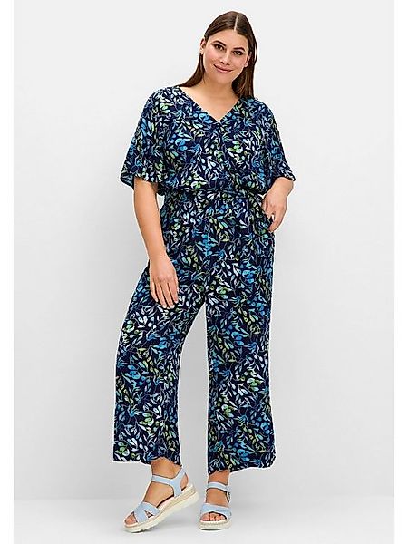 Sheego Jumpsuit Große Größen in Wickeloptik, mit Cut-out-Ärmeln günstig online kaufen