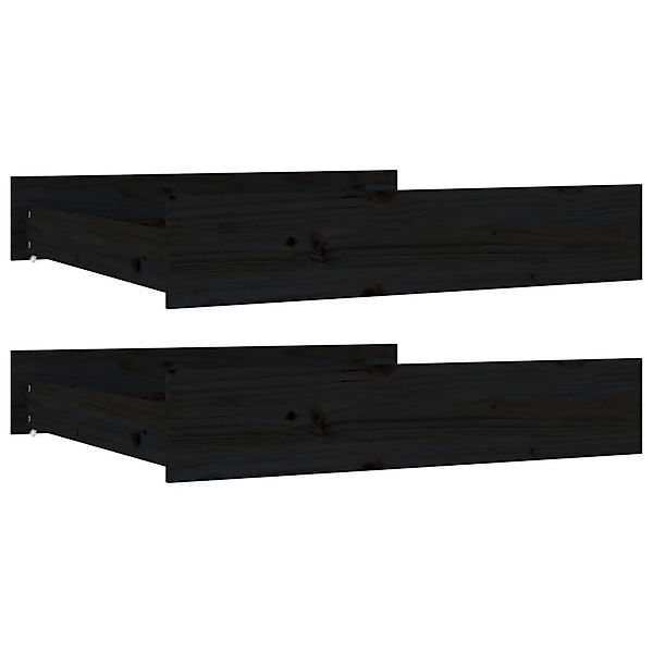 vidaXL Bettschubkasten Bettschubladen 2 Stk. Schwarz günstig online kaufen