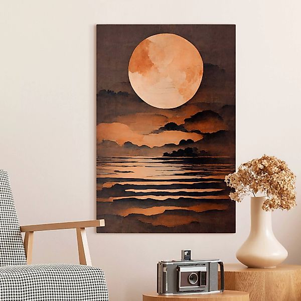 Leinwandbild Oranger Mond günstig online kaufen