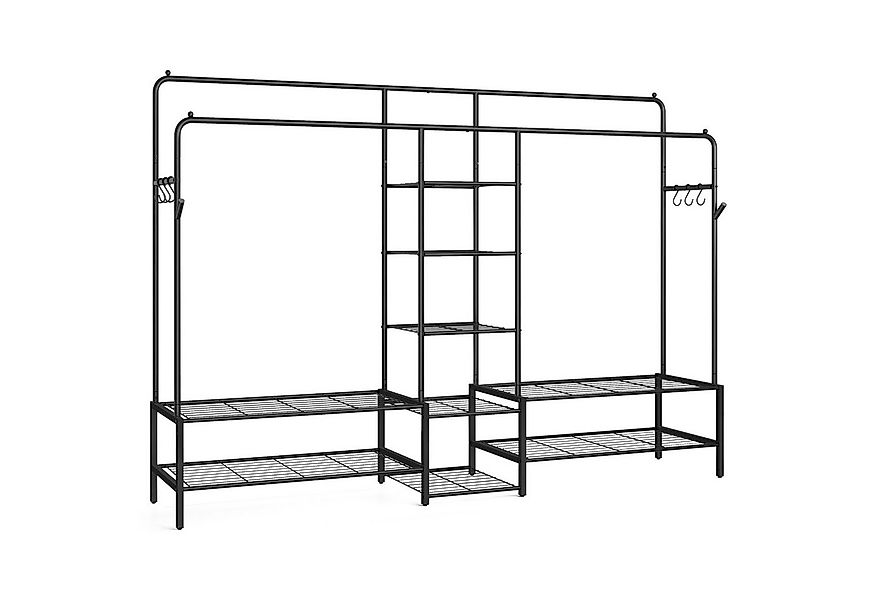 SONGMICS Kleiderständer, offener Kleiderschrank mit 9 Ablagen, Metallrahmen günstig online kaufen