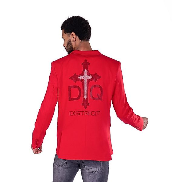Denim Distriqt Sakko Designer Slim Fit Strass Herren Sakko Rot 46 günstig online kaufen