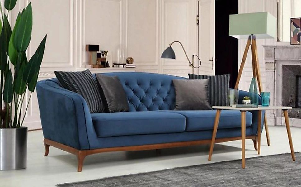 JVmoebel Sofa Blaues Chesterfield Sofa Dreisitzer Luxus moderne Möbel Neu, günstig online kaufen