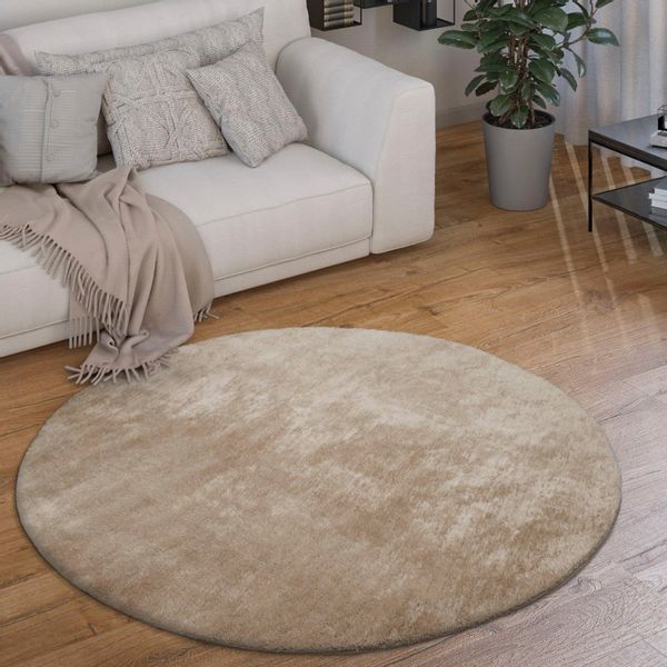 Paco Home Teppich "Cadiz 630" rund 14 mm Höhe Kurzflor, Uni-Farben, besonde günstig online kaufen