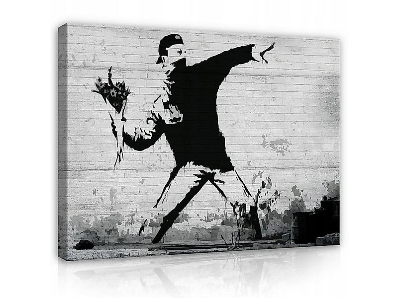 Wallarena Leinwandbild Banksy Abstrakt Graffiti Kunst Wandbild Leinwandbild günstig online kaufen