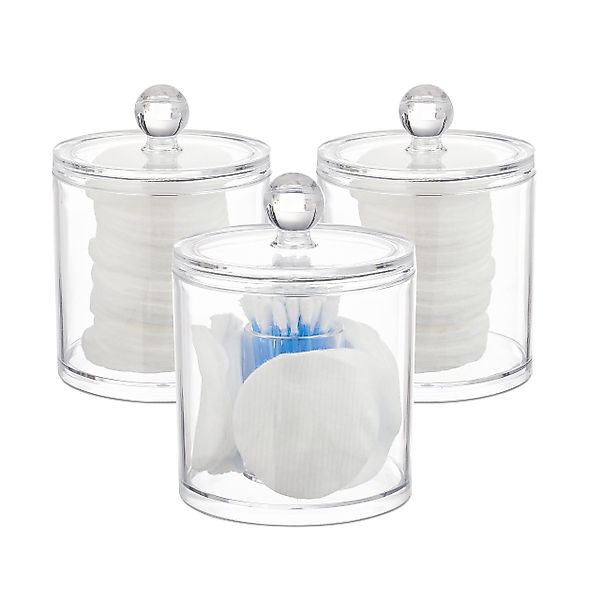 relaxdays Wattestäbchenspender Wattestäbchen Aufbewahrung 3er Set, günstig online kaufen