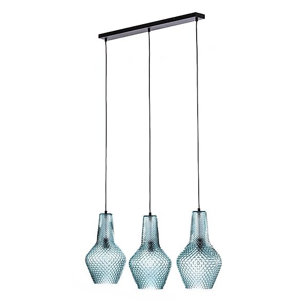 Lindby Pendelleuchte Drakar 10020409 Retro Vintage Antik in Blau aus Glas 3 günstig online kaufen