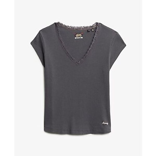 Superdry  T-Shirt T-shirt à liseré en dentelle femme  Essential günstig online kaufen