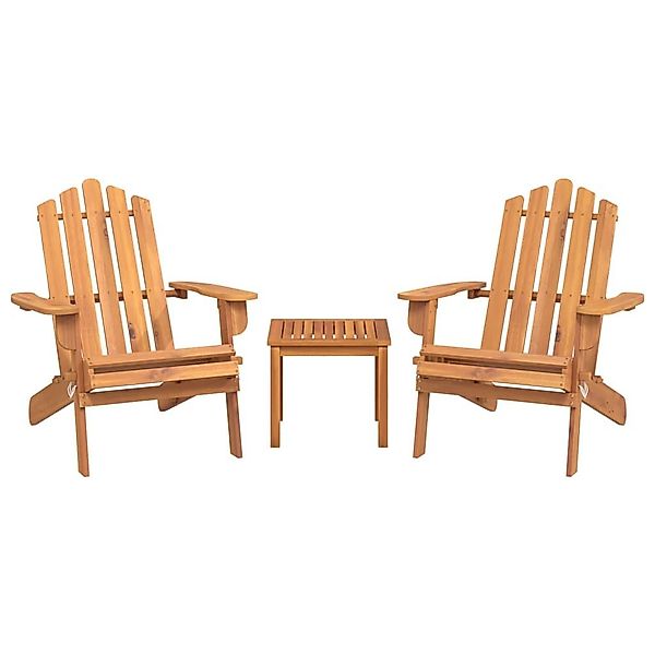 vidaXL Gartenlounge-Set 3-tlg. Garten-Lounge-Set Adirondack Massivholz, günstig online kaufen