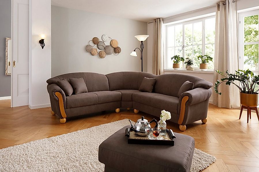 Home affaire Ecksofa "Milano Vintage, L-Form", mit Federkern, Bezug in Lede günstig online kaufen