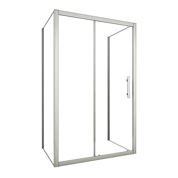 Duschparadies U-Duschkabine 90 x 120 x 90 cm Schiebetür x Seitenwand 8mm Na günstig online kaufen