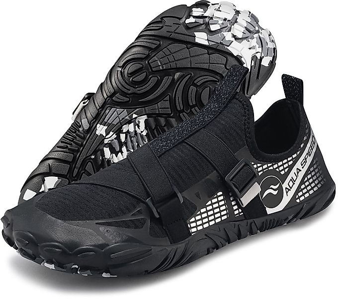 Aqua Speed Flexible Badeschuhe LACERTO Gr. 46 – Schwarz/Silber Wasserschuh günstig online kaufen
