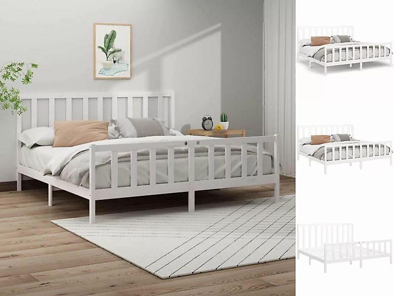 vidaXL Bettgestell Massivholzbett Weiß Kiefer 200x200 cm Bett Bettgestell D günstig online kaufen