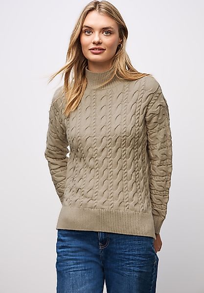 STREET ONE Rollkragenpullover mit Zopfmuster günstig online kaufen